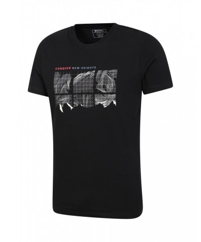 Tech Mountains Mens Organic T-shirt Jet Black $15.51 Tops