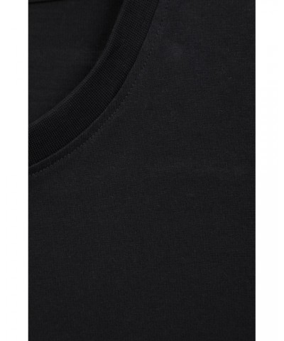 Tech Mountains Mens Organic T-shirt Jet Black $15.51 Tops