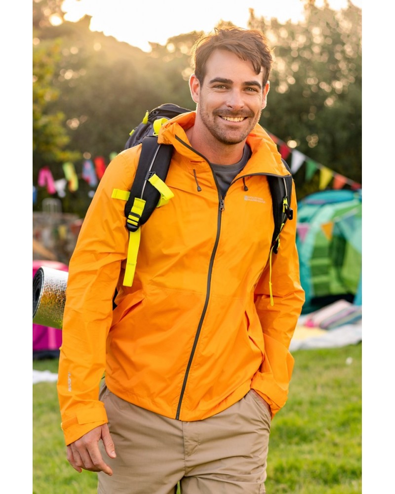 Swerve Mens Packaway Waterproof Jacket Unboxed Orange $27.72 Jackets