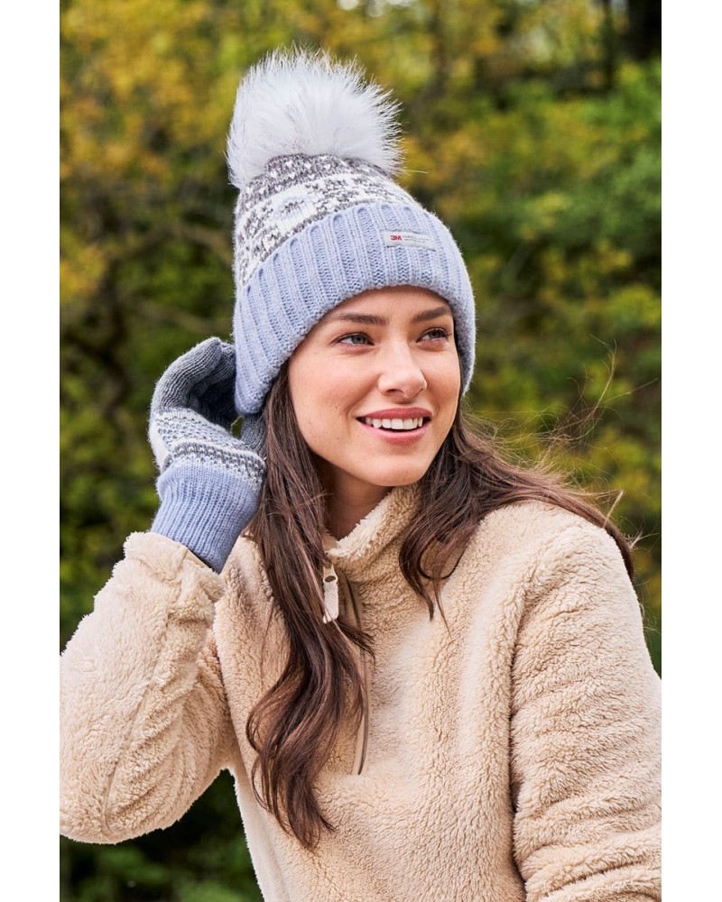 Thinsulate Fairisle Womens Pom Pom Beanie Grey $14.49 Accessories