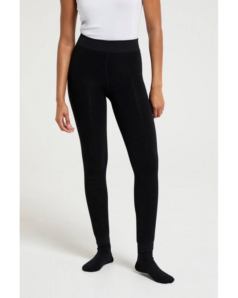 Womens Fluffy Fleece Lined Tights Black $11.72 Active