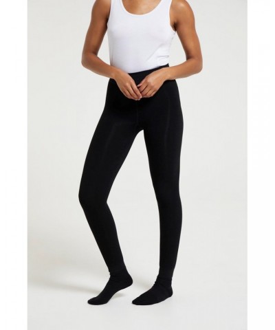 Womens Fluffy Fleece Lined Tights Black $11.72 Active