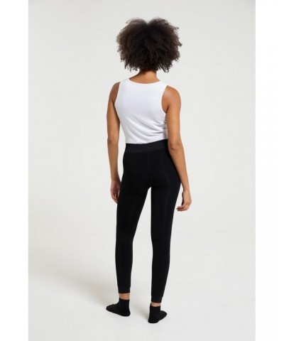 Womens Fluffy Fleece Lined Tights Black $11.72 Active