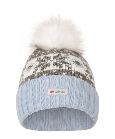 Thinsulate Fairisle Womens Pom Pom Beanie Grey $14.49 Accessories