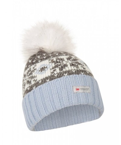 Thinsulate Fairisle Womens Pom Pom Beanie Grey $14.49 Accessories