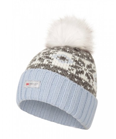 Thinsulate Fairisle Womens Pom Pom Beanie Grey $14.49 Accessories