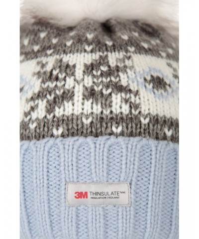 Thinsulate Fairisle Womens Pom Pom Beanie Grey $14.49 Accessories