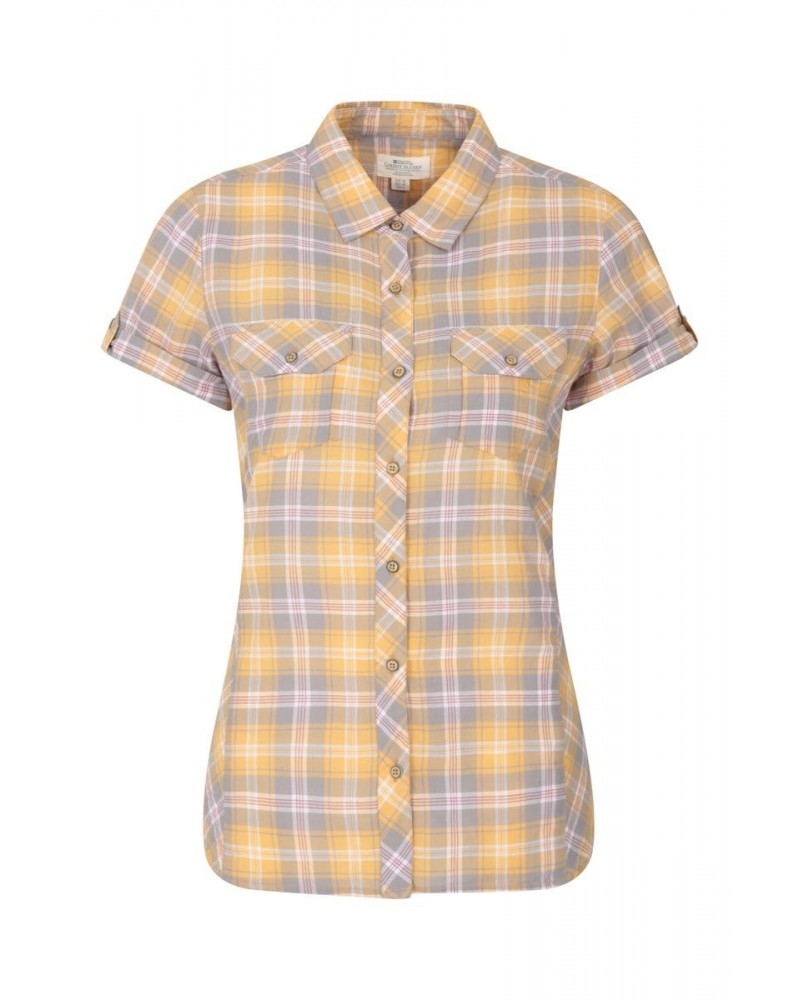 Holiday Womens Cotton Shirt Yellow $15.51 Tops