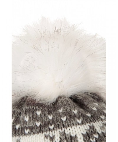 Thinsulate Fairisle Womens Pom Pom Beanie Grey $14.49 Accessories