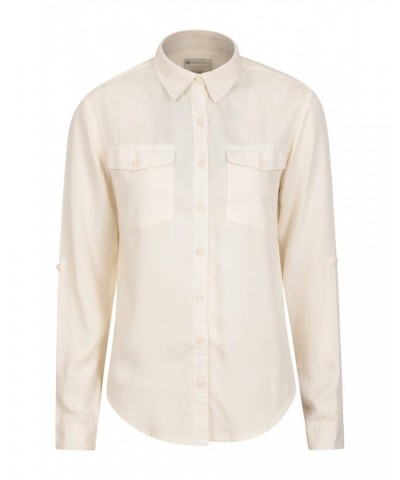 Utility Womens Tencel Shirt Cream $17.48 Tops