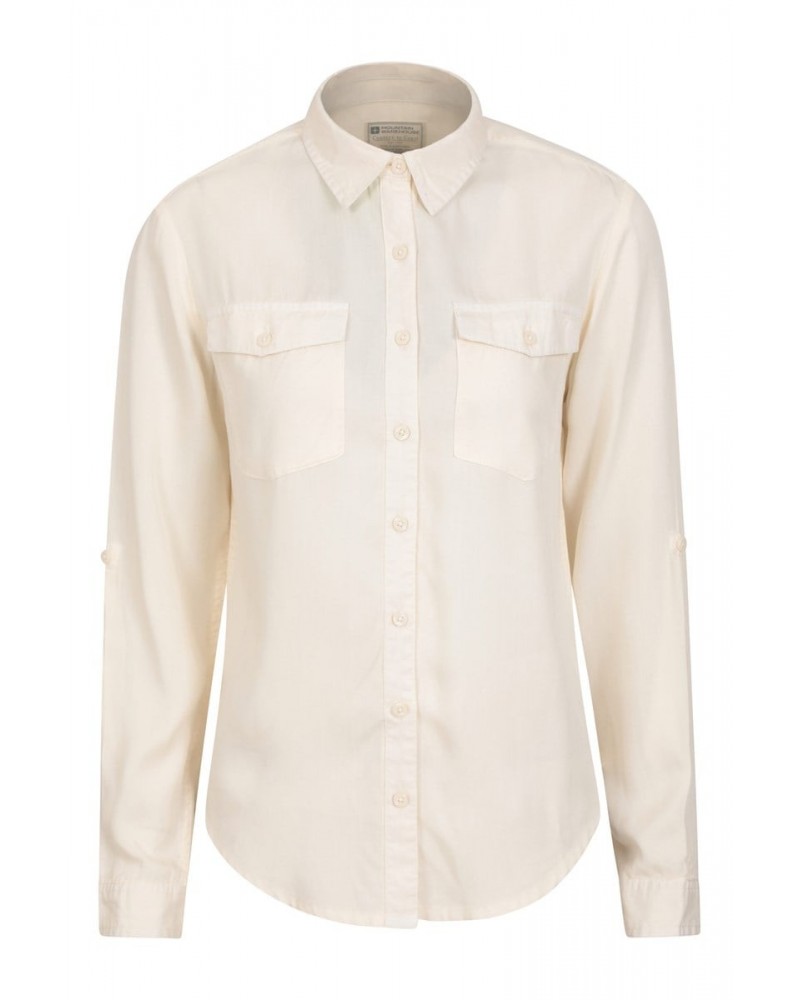 Utility Womens Tencel Shirt Cream $17.48 Tops