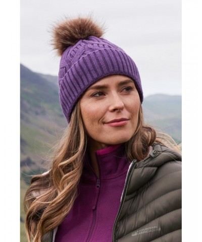 Florence Womens Pom Beanie Purple $10.39 Accessories