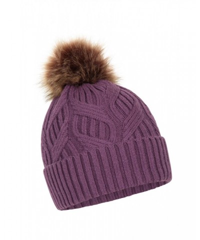 Florence Womens Pom Beanie Purple $10.39 Accessories