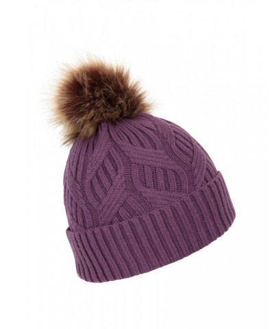 Florence Womens Pom Beanie Purple $10.39 Accessories