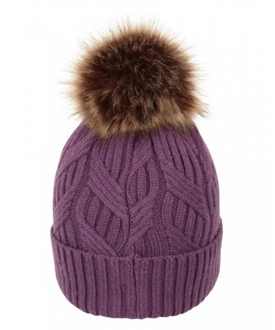 Florence Womens Pom Beanie Purple $10.39 Accessories