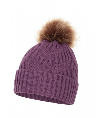 Florence Womens Pom Beanie Purple $10.39 Accessories