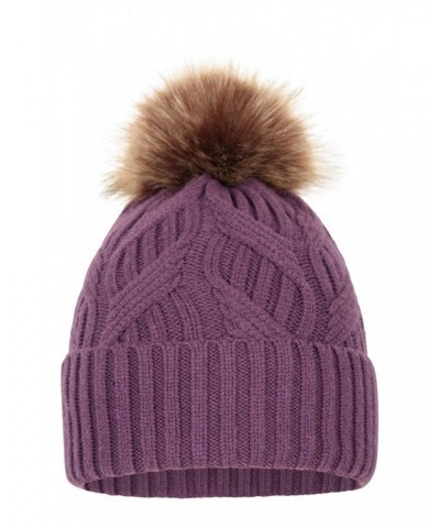 Florence Womens Pom Beanie Purple $10.39 Accessories