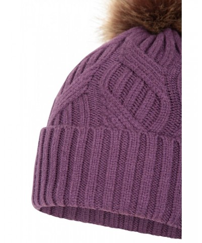 Florence Womens Pom Beanie Purple $10.39 Accessories