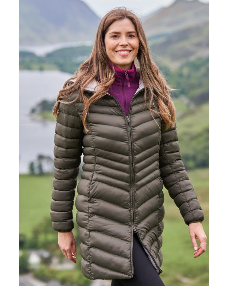 Florence Womens Long Insulated Jacket Khaki $47.99 Jackets