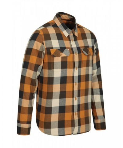 Trace Mens Flannel Long Sleeve Shirt Rust $19.46 Tops