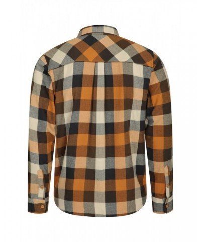 Trace Mens Flannel Long Sleeve Shirt Rust $19.46 Tops