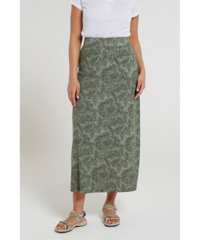 Shore Womens Long Jersey Skirt Forest Khaki $19.59 Dresses & Skirts