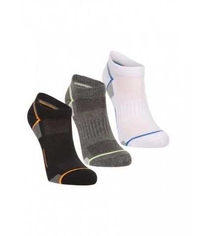 Kids IsoCool Trainer Length Socks 3-Pack Black $9.53 Accessories