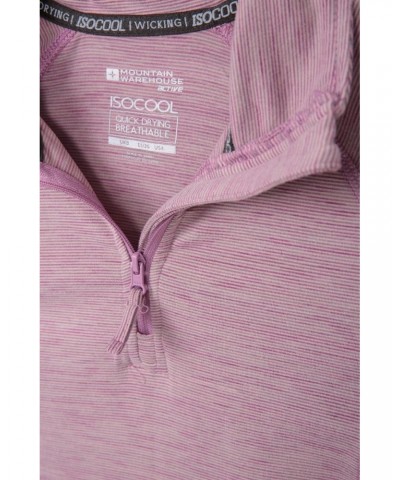 Bend And Stretch Womens Half-Zip Midlayer Pink $17.81 Active