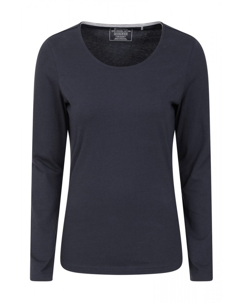 Eden Womens Organic Round Neck T-Shirt Navy $14.30 Tops