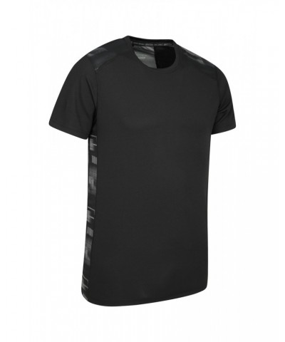 Aspect Printed Mens Panel T-Shirt Black $10.39 Tops