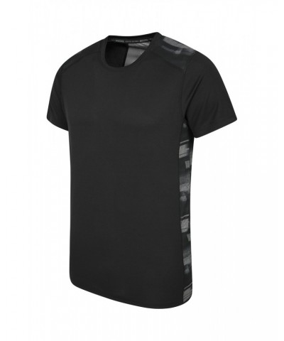 Aspect Printed Mens Panel T-Shirt Black $10.39 Tops