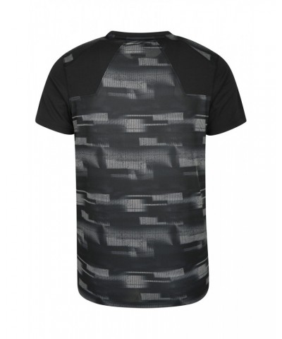 Aspect Printed Mens Panel T-Shirt Black $10.39 Tops