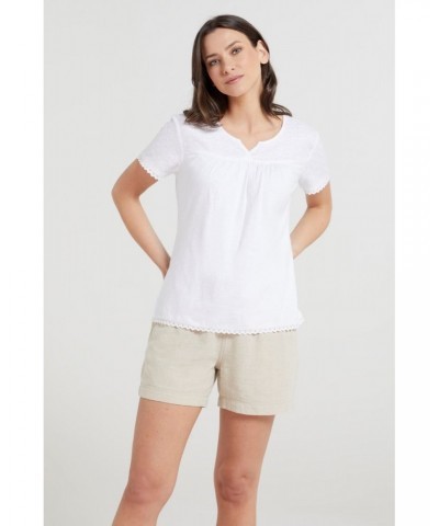 Naples Embroidered Womens Top White $14.35 Tops