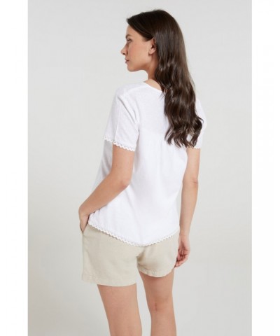 Naples Embroidered Womens Top White $14.35 Tops