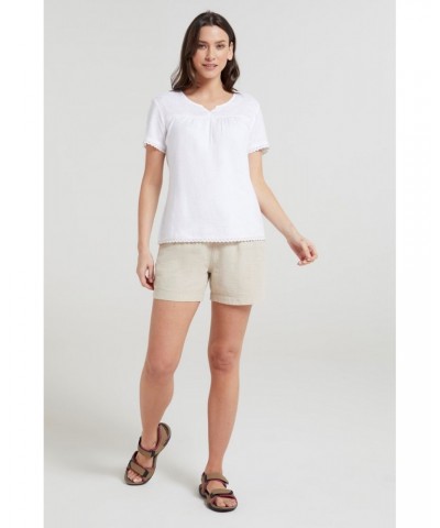 Naples Embroidered Womens Top White $14.35 Tops