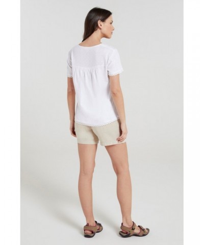 Naples Embroidered Womens Top White $14.35 Tops