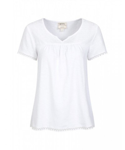 Naples Embroidered Womens Top White $14.35 Tops