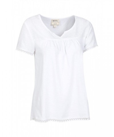 Naples Embroidered Womens Top White $14.35 Tops