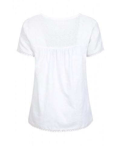 Naples Embroidered Womens Top White $14.35 Tops