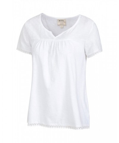 Naples Embroidered Womens Top White $14.35 Tops