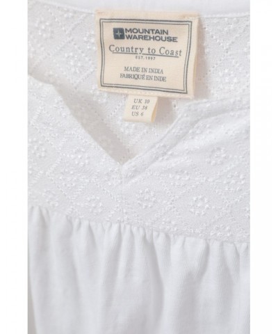 Naples Embroidered Womens Top White $14.35 Tops