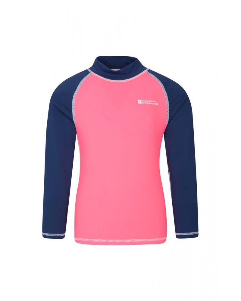 Kids Long Sleeved Rash Guard Fuchsia $19.79 Swimwear