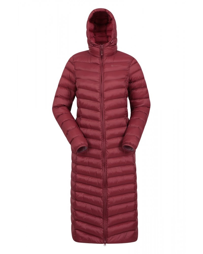 Florence Womens Extra Long Insulated Jacket Burgundy $38.40 Jackets