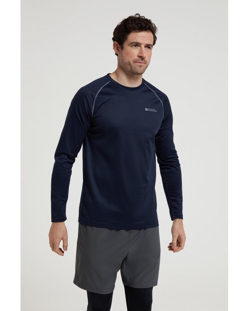 Endurance Mens Long Sleeved Top Navy Reflect $12.75 Active