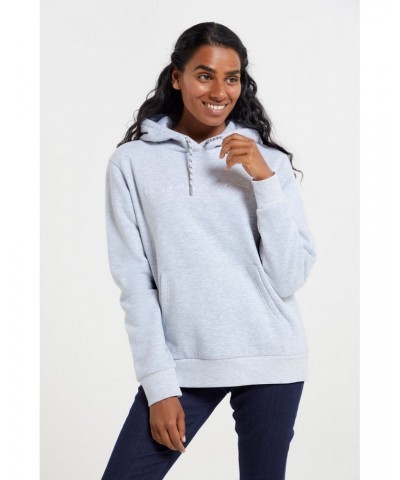 Wander Womens Embroidered Hoodie Light Grey $16.82 Tops