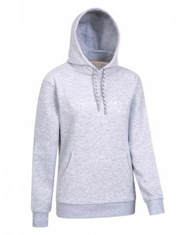 Wander Womens Embroidered Hoodie Light Grey $16.82 Tops