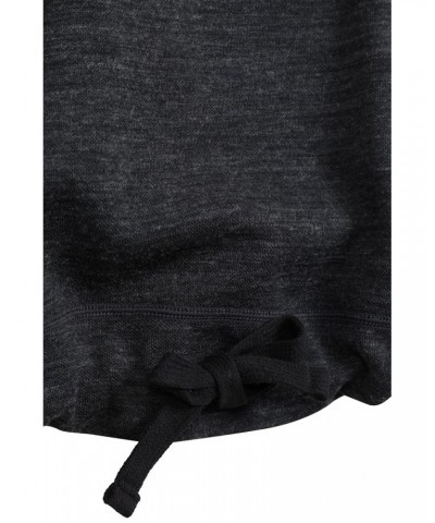 Merino Womens Drawstring Sweat Top Black $29.14 Loungewear