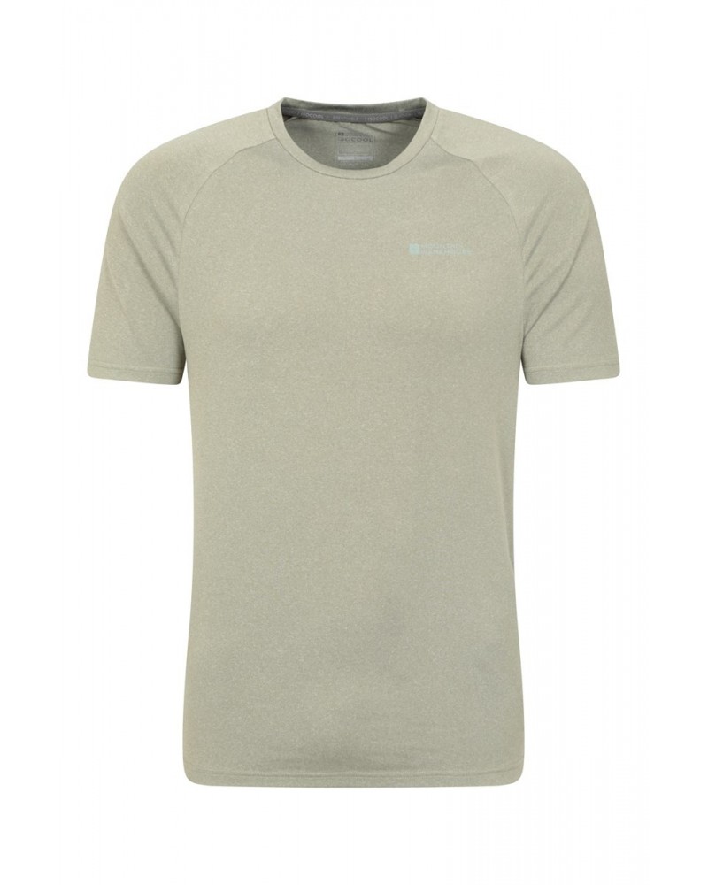 Agra Mens Melange T-Shirt Khaki $14.57 Active