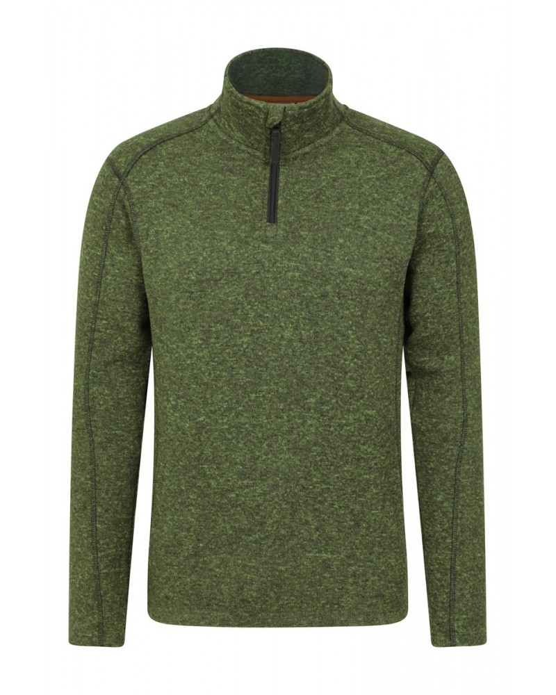 Idris Mens Half-Zip Fleece Dark Khaki $17.60 Fleece