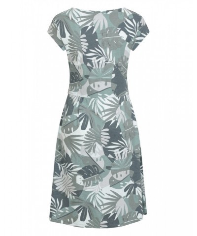 Sorrento Womens Printed Short Sleeve UV Dress Khaki $14.80 Dresses & Skirts